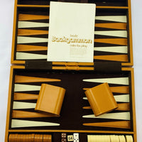 Tan Backgammon Game 15.5" x 10" - Complete - Great Condition