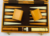 Tan Backgammon Game 15.5" x 10" - Complete - Great Condition