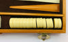 Tan Backgammon Game 15.5" x 10" - Complete - Great Condition