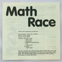 Math Race Game - 1988 - Ravensburger - Great Condition