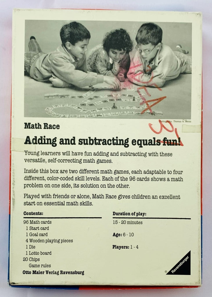 Math Race Game - 1988 - Ravensburger - Great Condition | Mandi's Attic Toys
