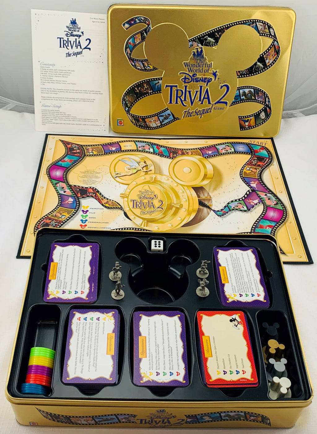 The Wonderful World of Disney Trivia 2: The Sequel Game - 2000 - Mattel - Great Condition