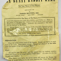 The Bunny Rabbit Game - 1942 - Parker Brothers - Good Condition
