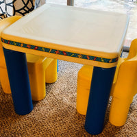 Little Tikes Child Size Activity Table with 2 Chunky Chairs -  Great Condition
