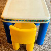 Little Tikes Child Size Activity Table with 2 Chunky Chairs -  Great Condition