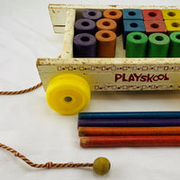 Playskool Wood Block Wagon - Good Condition