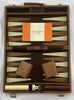 Backgammon Game 15" x 10" Brown Case - Complete - Great Condition