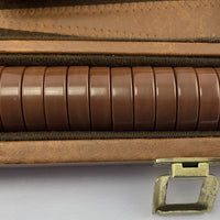Backgammon Game 15" x 10" Brown Case - Complete - Great Condition