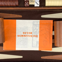 Backgammon Game 15" x 10" Brown Case - Complete - Great Condition