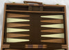 Backgammon Game 15" x 10" Brown Case - Complete - Great Condition