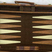 Backgammon Game 15" x 10" Brown Case - Complete - Great Condition