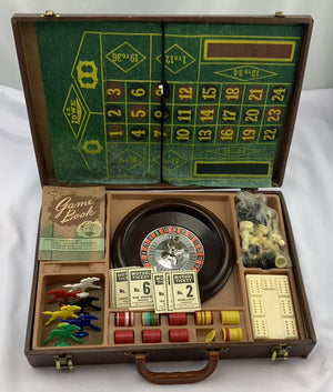 E.S. Lowe Game Case Horse Race, Backgammon, Chess, Checkers - E.S. Lowe - Good Condition
