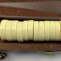 Backgammon Game 17 1/2" x 11 1/2" Brown Case - Complete - Great Condition