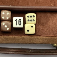 Backgammon Game 17 1/2" x 11 1/2" Brown Case - Complete - Great Condition