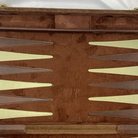 Backgammon Game 17 1/2" x 11 1/2" Brown Case - Complete - Great Condition