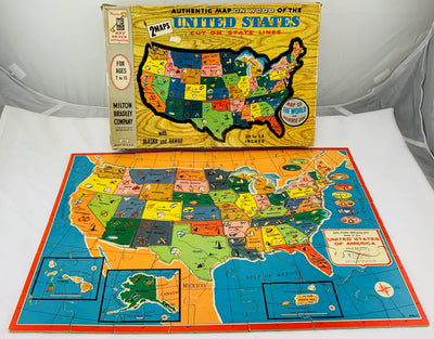 United States Map Puzzle - 1961 - Milton Bradley - Very Good Condition