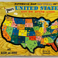 United States Map Puzzle - 1961 - Milton Bradley - Very Good Condition