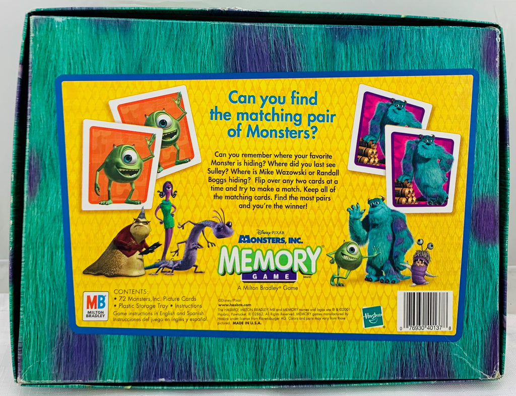 all monsters inc games Memory Monsters Inc Game - 2001 - Milton Bradley - Great Condition