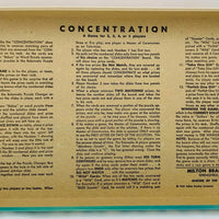 Concentration Game 3rd Edition - 1960 - Milton Bradley - Great Condition