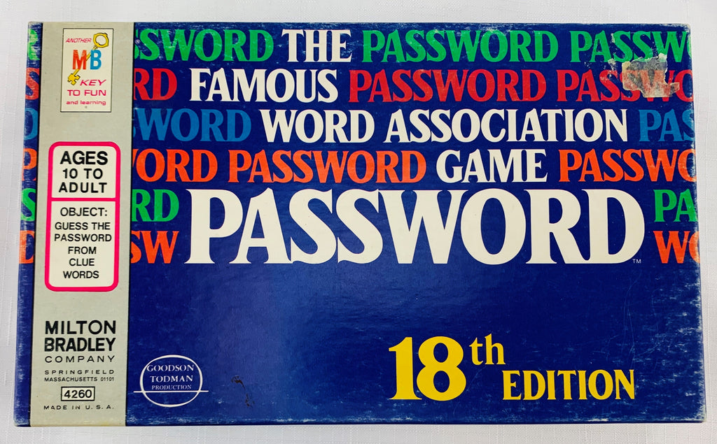 Password Game 18th Edition - 1976 - Milton Bradley - Great Condition