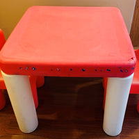 Red Little Tikes Child Size Activity Table with 2 Chunky Chairs -  Good Condition