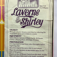 Laverne & Shirley Game - 1977 - Parker Brothers - Good Condition