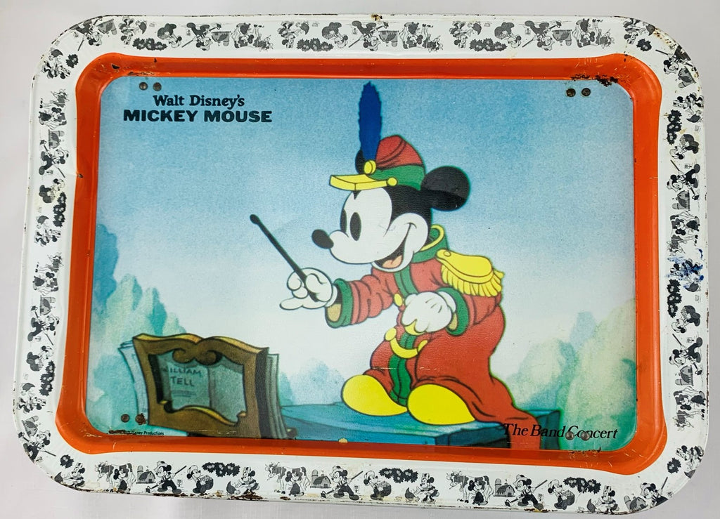 1980 Mickey Mouse The Band Concert Folding Metal Tray - Good Condition
