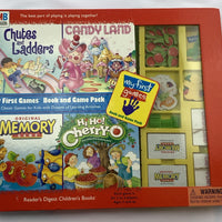 My First Games Book and Game Pack Candy Land, Hi Ho Cherry O, Chutes Ladder - 2001 - Milton Bradley - Great Condition