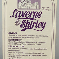 Laverne & Shirley Game - 1977 - Parker Brothers - Very Good Condition