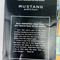 Mustang Monopoly Game - 1999 - Parker Brothers - Very Good Condition