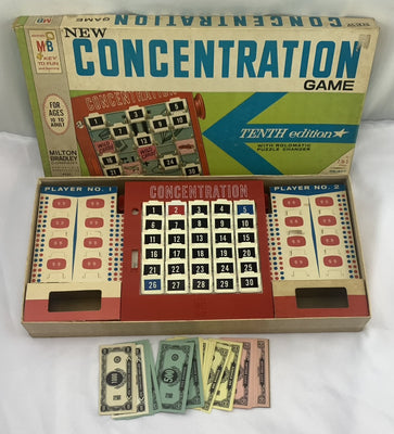 Concentration Game 10th Edition - 1971 - Milton Bradley - Good Condition