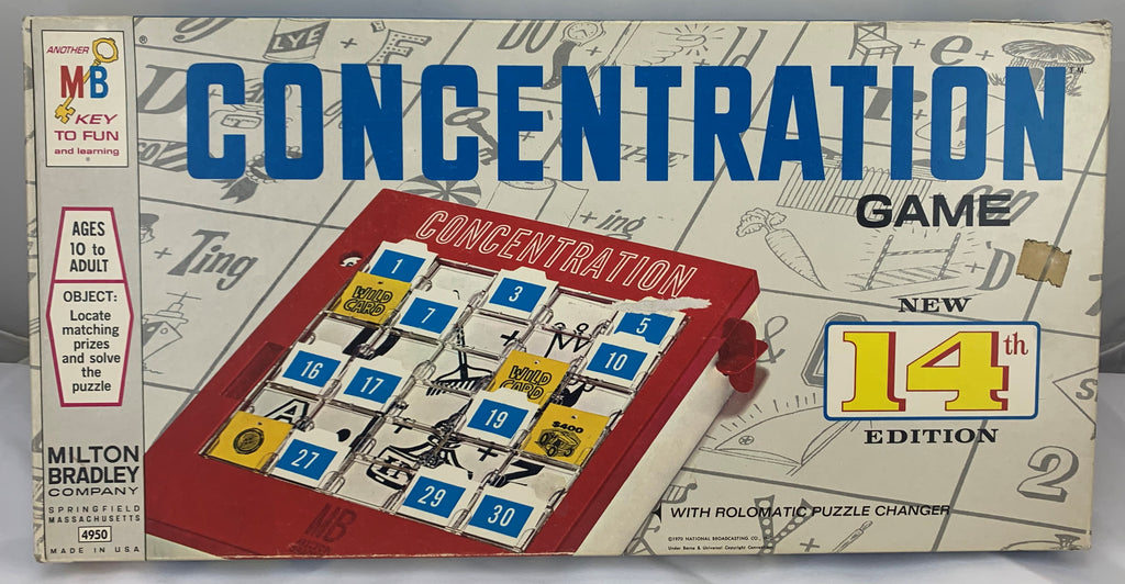 Concentration Game 14th Edition - 1973 - Milton Bradley - Great Condition