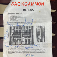 Backgammon Game 18.5" x 11.5" - Complete - Great Condition