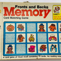 Memory Game Fronts and Backs - 1980 - Milton Bradley - Very Good Condition