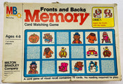 Memory Game Fronts and Backs - 1980 - Milton Bradley - Very Good Condition