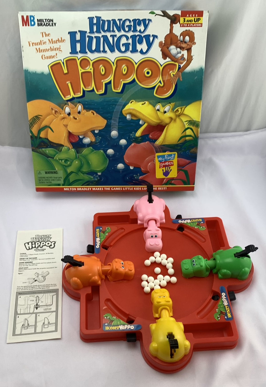 Hungry Hungry Hippos Game - 1994 - Milton Bradley - Great Condition