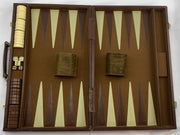 Backgammon Game 18"x11" Brown - Complete - Good Condition