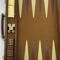 Backgammon Game 18"x11" Brown - Complete - Good Condition