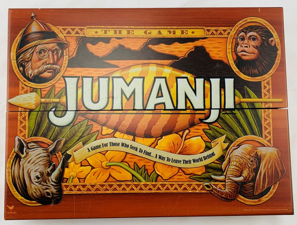 Jumanji Action Board Game Wood Box - 2017 - Cardinal - Great Condition