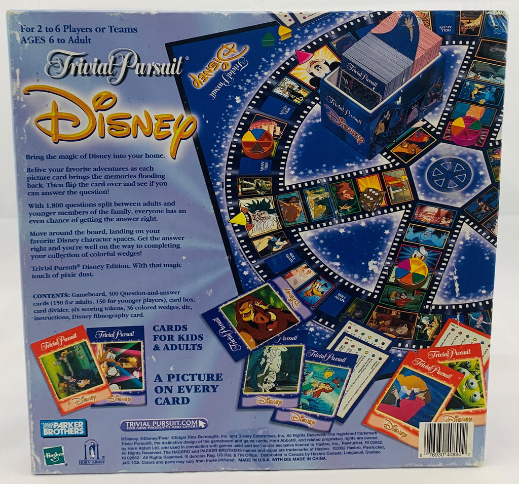 Trivial Pursuit: Disney Animated Edition - 2002 - Great Condition