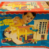Fisher Price Little People Action Garage in Original Box - 1970 - Good Condition