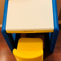 Little Tikes Child Size Desk and Yellow Chunky Chair - Great Condition