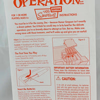Simpsons Operation Game - 2005 - Milton Bradley - Great Condition