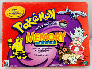 Pokemon Gold & Silver Memory Game - 2000 - Milton Bradley - Great Condition