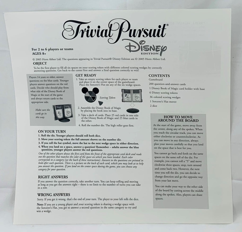 Trivial Pursuit Disney Edition - Parker Brothers 2005 – The Games Are Here