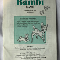 Bambi Game - 1992 - Milton Bradley - Good Condition