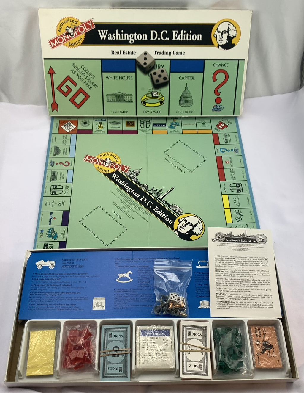 Washington DC Edition Monopoly Game - 1995 - USAopoly - Great Condition