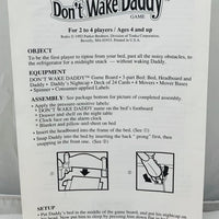 Don't Wake Daddy Game - 1992 - Parker Brothers - Great Condition