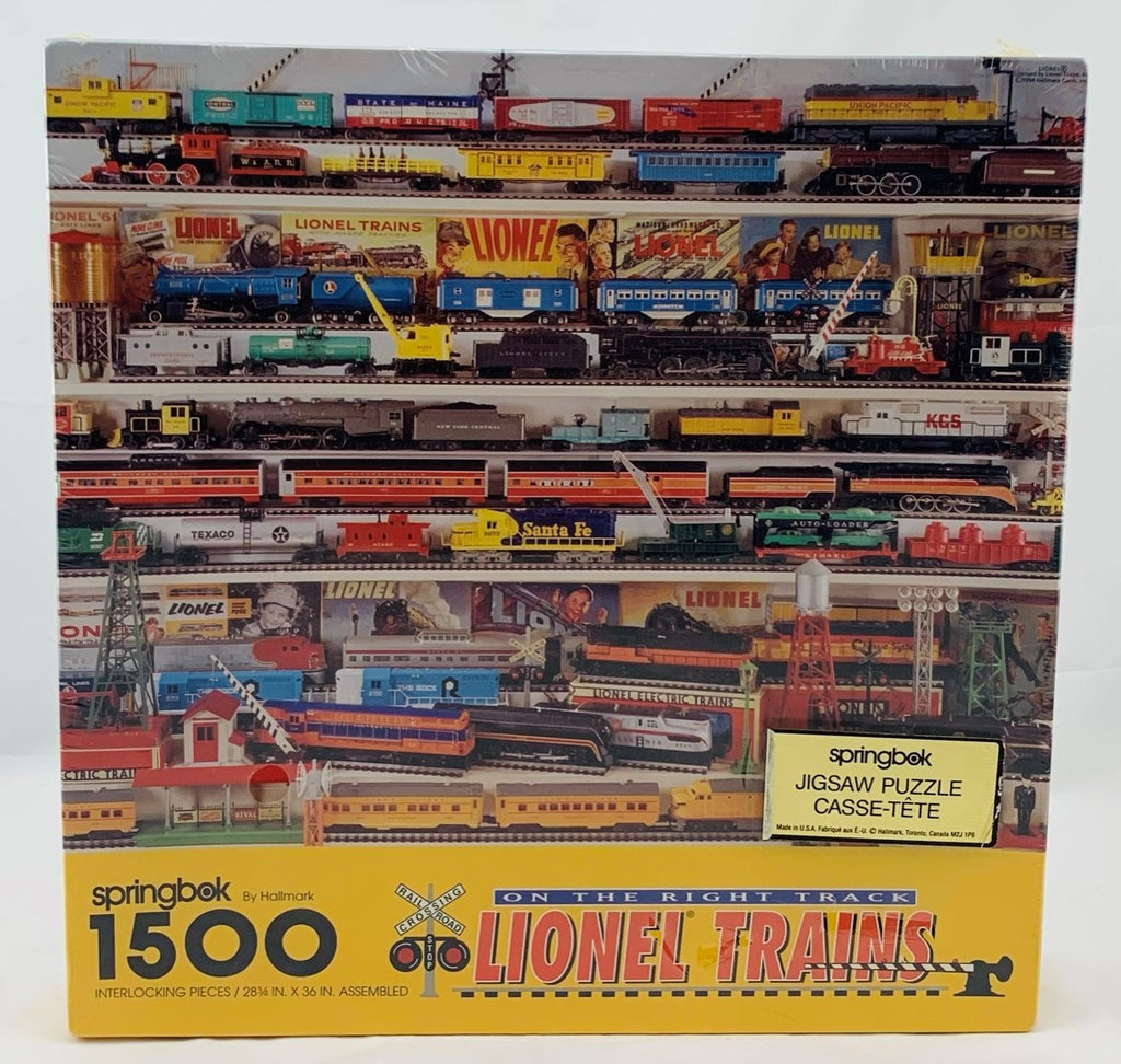 On the Right Track Lionel Trains Puzzle 1500 Pc 28x36 - 1994 - Springbok - New Sealed