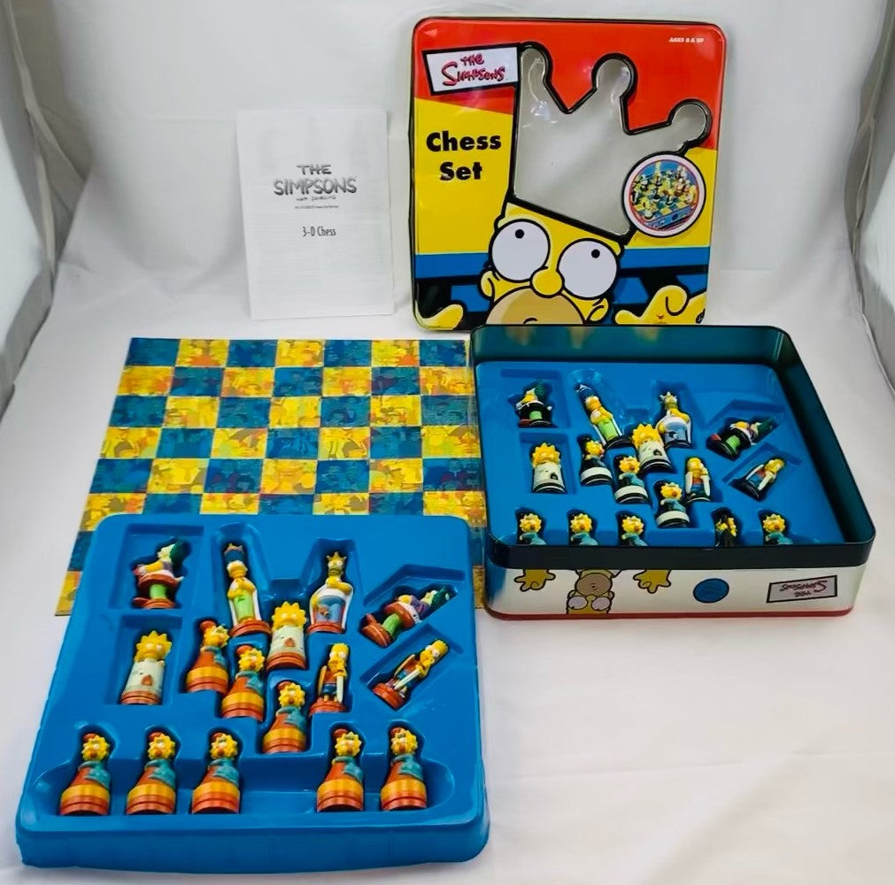 Simpsons Chess Set in Tin - 2000 - Cardinal - Great Condition